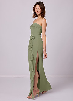 Barbie ♥ Azazie Bridesmaid Dresses Pistachio Sheath Strapless Chiffon Convertible Dress image2