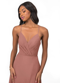 Azazie Everleigh Bridesmaid Dresses Cedar Rose A-Line Sweetheart Pleated Chiffon Dress image7