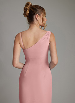 Azazie Ama Vestidos de damas de honor Vestido de Rosa Polvorienta de Gasa de Corte en A con Plisado image6