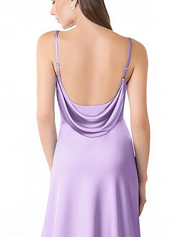 Azazie Alaija Bridesmaid Dresses Lilac Mermaid Side Slit Stretch Satin Dress image6