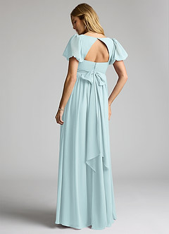 Azazie Madisynn Maternity Bridesmaid Dresses Bow Chiffon Floor-Length Dress image2