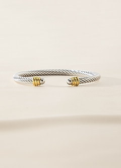 front Brazalete trenzado de metal mixto