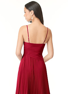 Azazie Vini Bridesmaid Dresses Scarlet A-Line V-Neck Pleated Chiffon Dress image5
