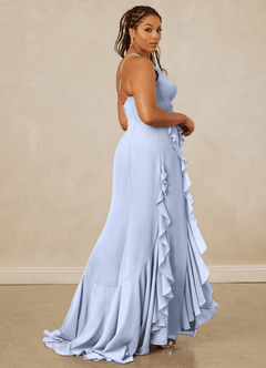 Christian Siriano Bridal for Azazie 1006 Brautjungfernkleider Meerjungfrau-Linie Gestreift Chiffon Kleid Eis image9