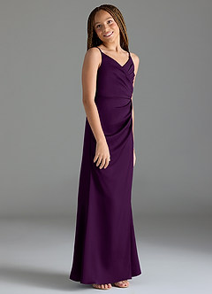 Azazie Maci Junior Klä av Sjöjungfru i Stretch Satin Plisserad image4