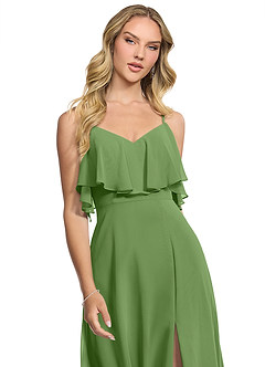 Azazie Jean Bridesmaid Dresses Basil A-Line Chiffon Convertible Dress image4