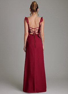 Azazie Jessamine Bridesmaid Dresses Burgundy Mermaid Corset Chiffon Dress image7