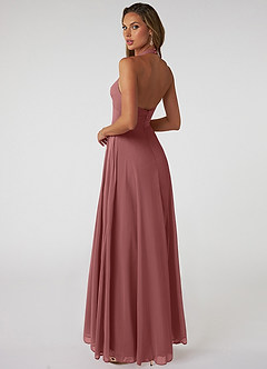 Azazie Tessie Bridesmaid Dresses Amethyst A-Line V-Neck Pleated Chiffon Dress image2