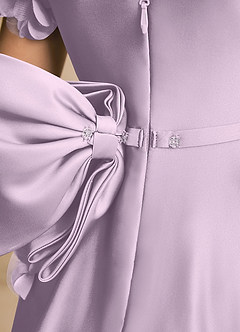 Azazie Charity Sukienki dla dziewczynek sypiących kwiaty Litera A z Rękawami Matowy satynowy Asymetryczny Sukienka image6