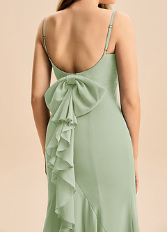 Azazie Lioren Junior Robe Sirène en Mousseline de soie Arc Vert Sauge image6