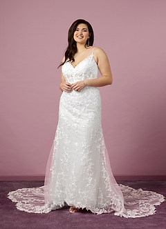 Barbie ♥ Azazie Wedding Dresses Diamond White Mermaid Sequins Tulle Dress image10