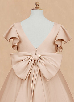 Azazie Kaeya Flower Girl Dresses English Rose A-Line Bow Tulle Dress image8
