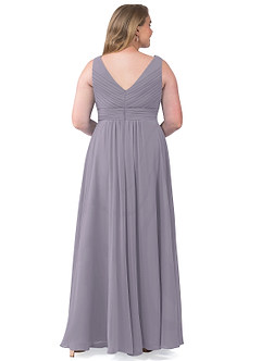 Azazie Pierrette Bridesmaid Dresses Fog A-Line Pleated Chiffon Dress image51