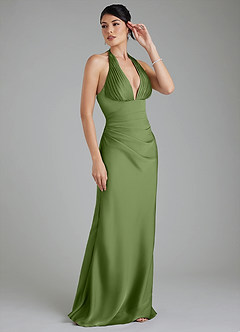 Azazie Torrance Robes de demoiselle d'honneur Robe Sirène en Satin extensible Corset Genévrier image6