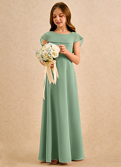 Azazie Kittie Girls Formal Flower Girl Klänningar Klä A-Line i Chiffong image3