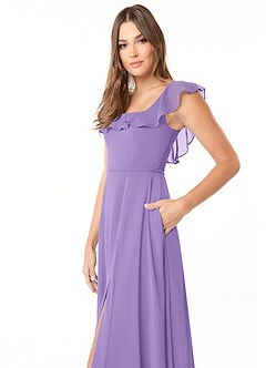 Azazie Jinny Bridesmaid Dresses Tahiti A-Line Square Neckline Ruched Chiffon Dress image5