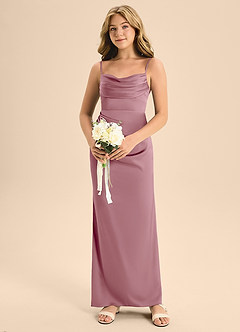 Azazie Mai Junior Vintage Mauve A-Line Sweetheart Neckline Stretch Satin Dress image4
