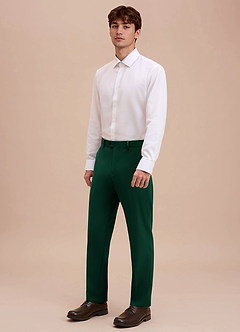 front Ethan Emerald Refined Weave Dress Pants