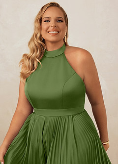 Christian Siriano Bridal for Azazie 1007 Bridesmaid Dresses Juniper A-Line Pleated Stretch Satin Dress image14