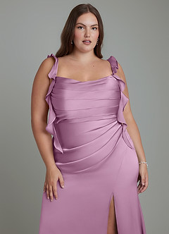 Azazie Jessamine Brautjungfernkleider Etui Korsett Stretch-Satin Kleid Blauregen image10