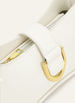 front Chic Bone Gold Buckle Shoulder Bag