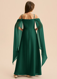 Azazie Moana Junior Linia A Pofałdowany Szyfon Długość podłogi Młodsza druhna Sukienka image5