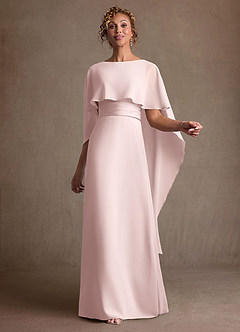 Azazie Marilla Mother of the Bride Dresses Blushing Pink A-Line Pleated Chiffon Dress image1
