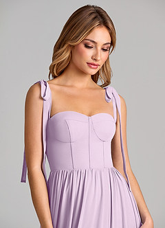 Azazie Anastacia Robes de demoiselle d'honneur Robe Trapèze en Mousseline de soie Encolure en Forme de Cœur Frostiges Flieder image7