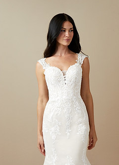 Azazie Roux Wedding Dresses Diamond White Mermaid Sequins Satin Dress image5