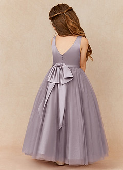 Azazie Marybell Robe Demoiselle D'honneur Fillette Robe Trapèze en Tulle Arc Crépuscule image2