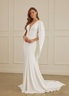 Christian Siriano Bridal for Azazie 2001 Wedding Dresses Diamond White Caramel Mermaid Crepe Back Satin Dress image6