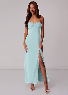 Barbie ♥ Azazie Bridesmaid Dresses Mist Sheath Corset Chiffon Dress image1
