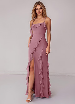 Azazie Malia Bridesmaid Dresses Vintage Mauve Sheath Ruched Chiffon Dress image6