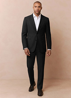 front Owen Black Lightweight Tailored Trousers Suit