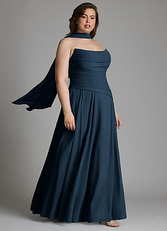 Azazie Gabriela Brudepigekjoler A-linje Korset Chiffon Gulv-længde Kjole image19