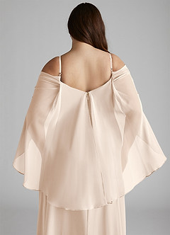 Azazie Cienna Bridesmaid Dresses White Alabaster A-Line Long Sleeve Chiffon Dress image13