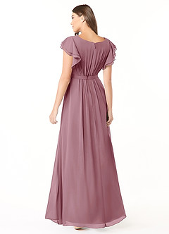Azazie Daphne Modest Bridesmaid Dresses A-Line Ruffled Chiffon Floor-Length Dress image2