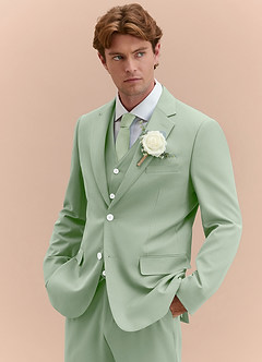 front James Dusty Sage Structured Stretch 3-piece suit