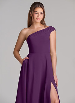 Azazie Melanie Suknie dla druhen Linia A Zza ramienia Szyfon Do ziemi Sukienka image5