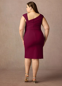 Azazie Cecily vestidos de madre de la novia Vestido de Borgoña de Crepé elástico de Corte Recto image7