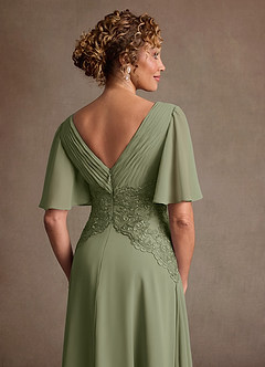 Azazie Milliat Mother of the Bride Dresses Pistachio A-Line Lace Chiffon Dress image6