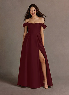 Maxi jurk Azazie Romance Wine image1