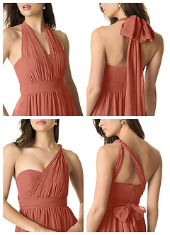 Azazie Olani Bridesmaid Dresses Clay A-Line Off the Shoulder Chiffon Convertible Dress image2