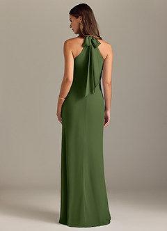 Azazie Doretta Bridesmaid Dresses Olive Mermaid Pleated Chiffon Dress image8
