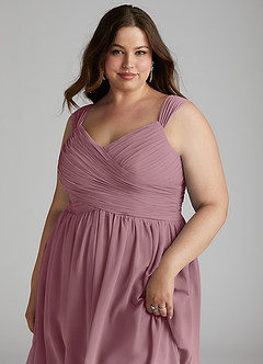 Azazie Angie Bridesmaid Dresses Vintage Mauve A-Line Corset Chiffon Dress image16