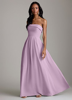 Azazie Lucienne Bridesmaid Dresses Wisteria A-Line Strapless Chiffon Convertible Dress image5