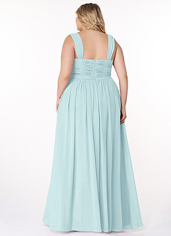 Azazie Zapheira Bridesmaid Dresses Sea Glass A-Line Ruched Chiffon Dress image8