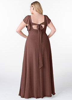Azazie Syenna Bridesmaid Dresses Espresso A-Line Ruched Chiffon Dress image7
