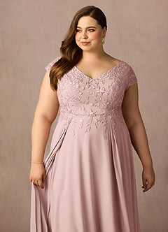 Azazie Rosemarie vestidos de madre de la novia Vestido de Rosa Polvorienta de Encaje de Corte En A image12