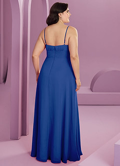 Barbie ♥ Azazie Jurken voor bruidsmeisjes Jurk van Chiffon met A-Lijn met Zakken Koningsblauw image2